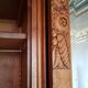 Art Deco wardrobe with elm magnifying glass dome and oak