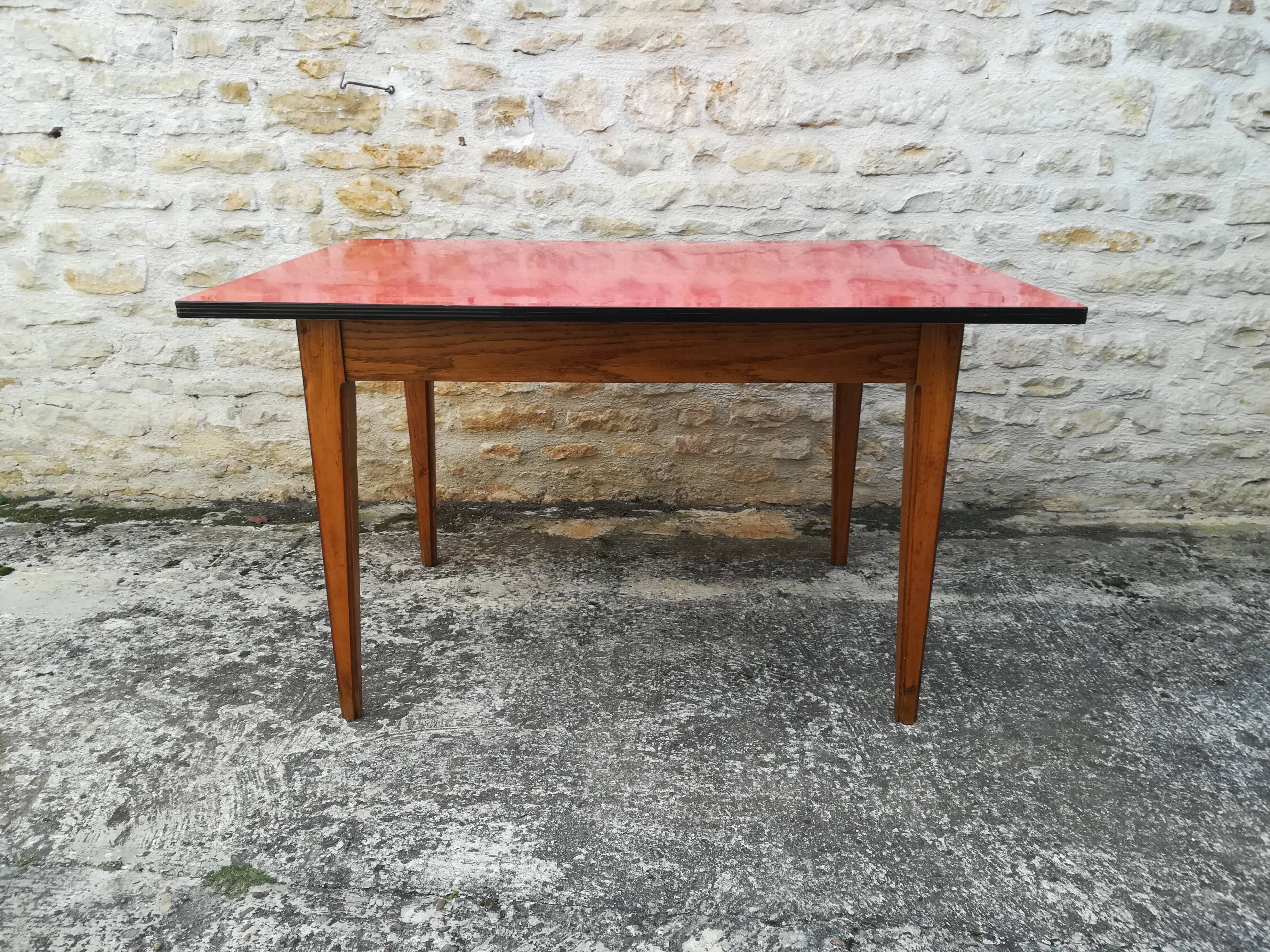 Oak table, formica top