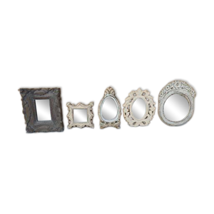 Lot de 5 miroirs bois