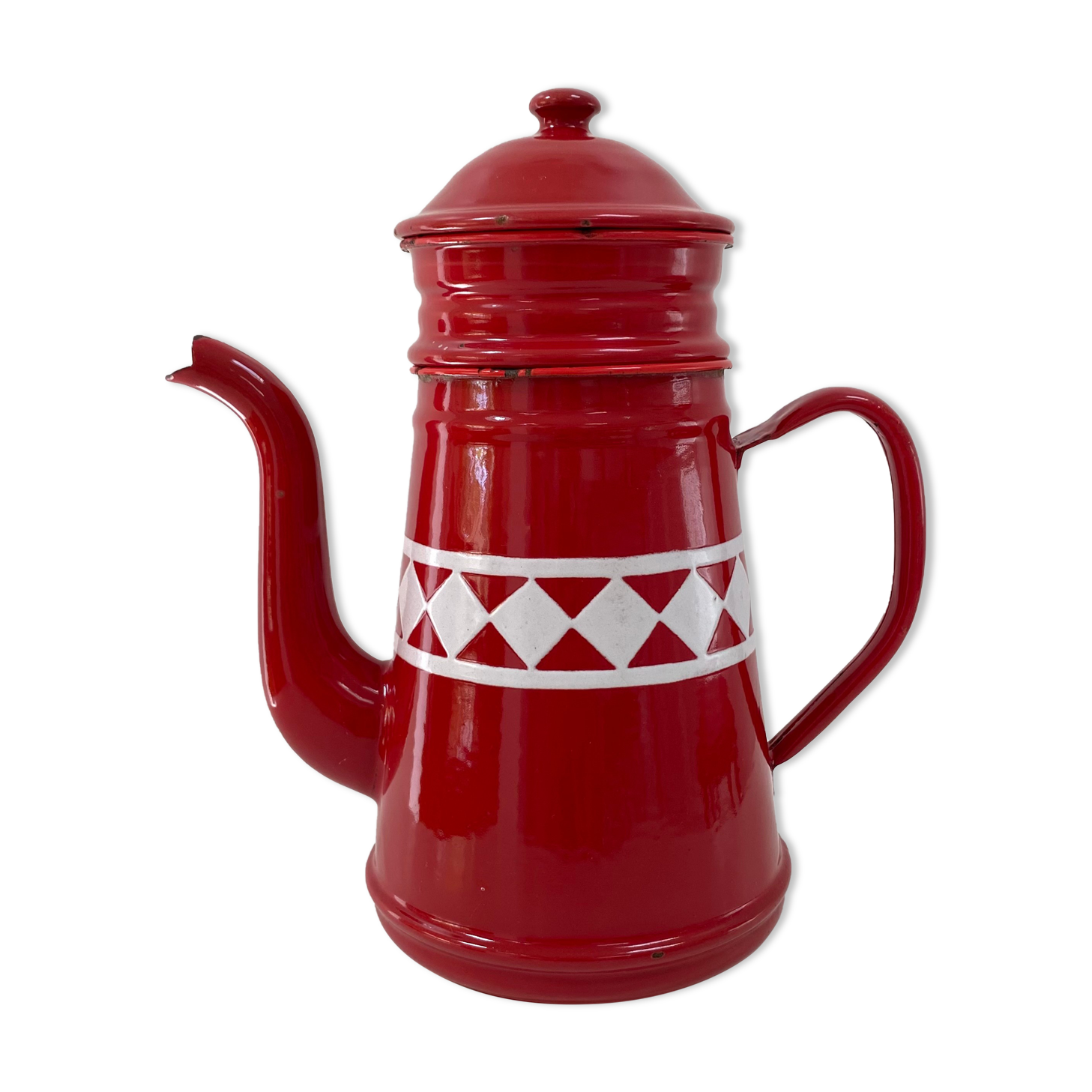 Old enamelled coffee maker from the 60s