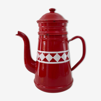 Ancienne cafetière émaillée des années 60