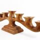 Anthroposophical candle holder in carved wood