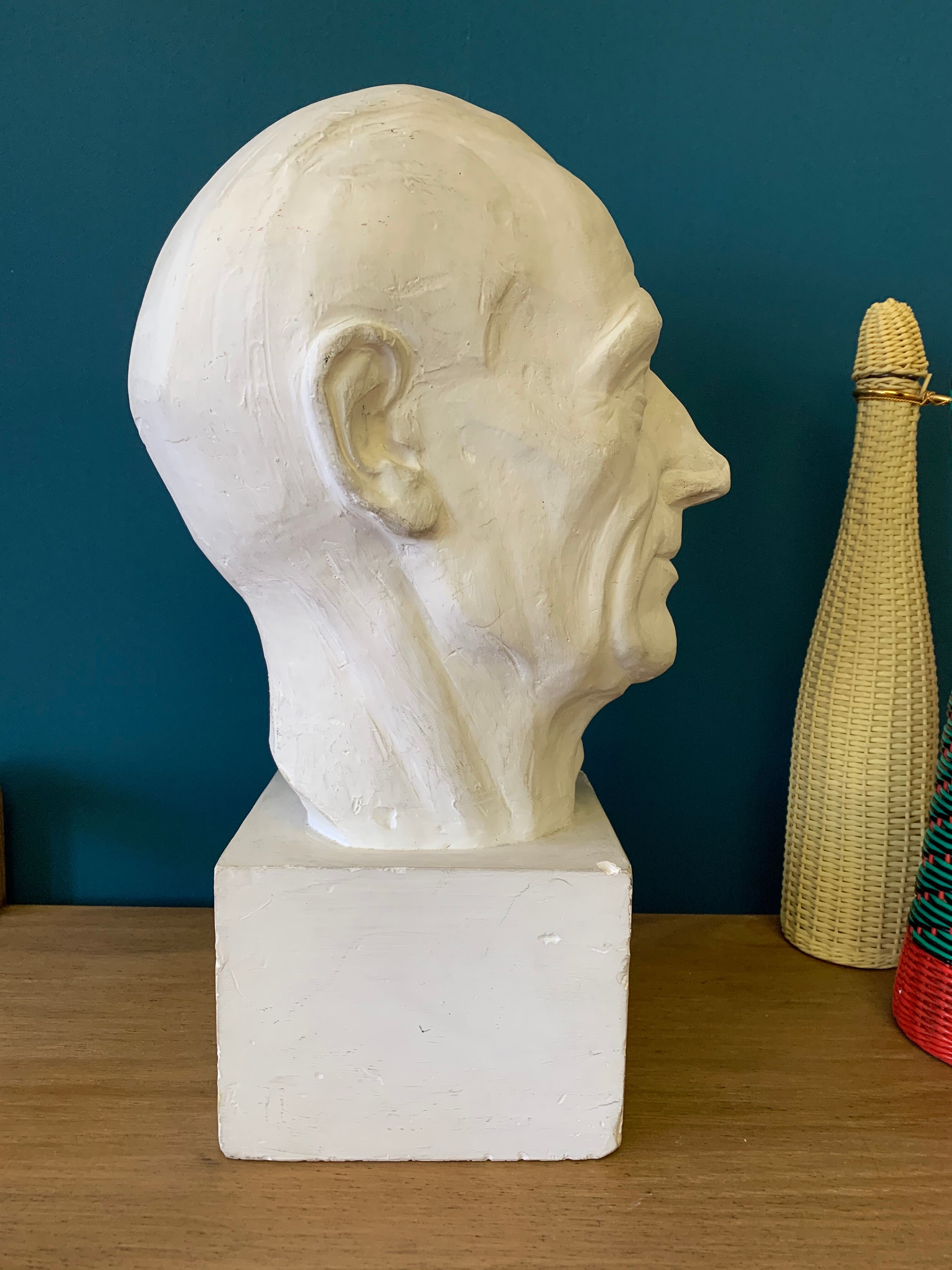 Signed plaster head