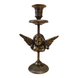 Silver-plated metal angel candle holder