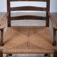 Danish Stained Oak Armchair with Cane and Spindle Back, 1940s
