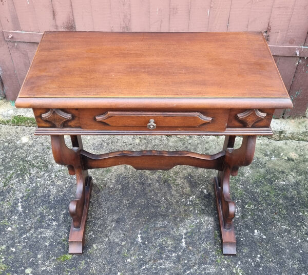 Console restauration merisier montants crosse Louis Philippe