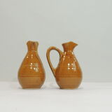 Pair of vintage stoneware pitchers