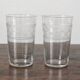2 gobelets verres à eau en verre ancien gravé du XIXe