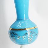 Golden opaline blue vase