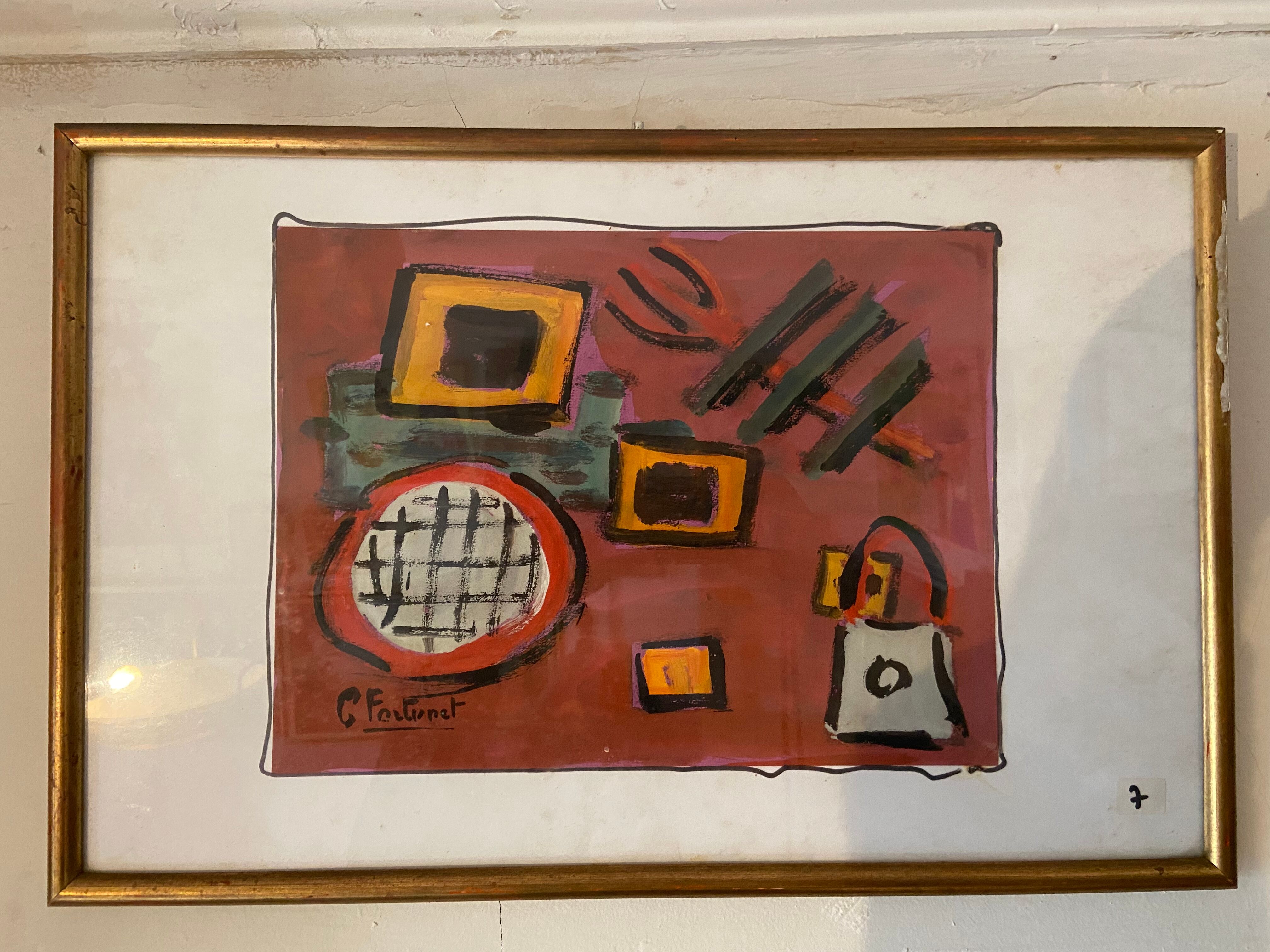 Painting abstract composition