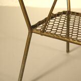 Golden metal magazine rack from the 60s