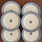 Set of 6 signed stoneware plates | Vintage handcrafted tableware | Plate