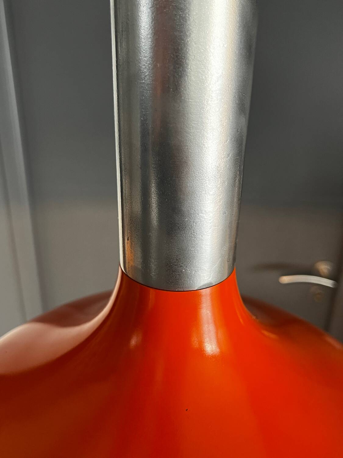 Space age orange 70s pendant light