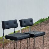 Paire de chaises en skaï design chromé - 1950s