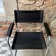 Chrome and black leather armchair type B34