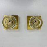 Vintage Peill & Putzler Ice glass Wall Lamp , 1970s