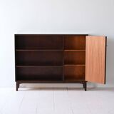 Vintage bookshelf with a door