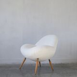 Lounge chair with boucle fabric by Fritz Neth for Correcta, 1950s