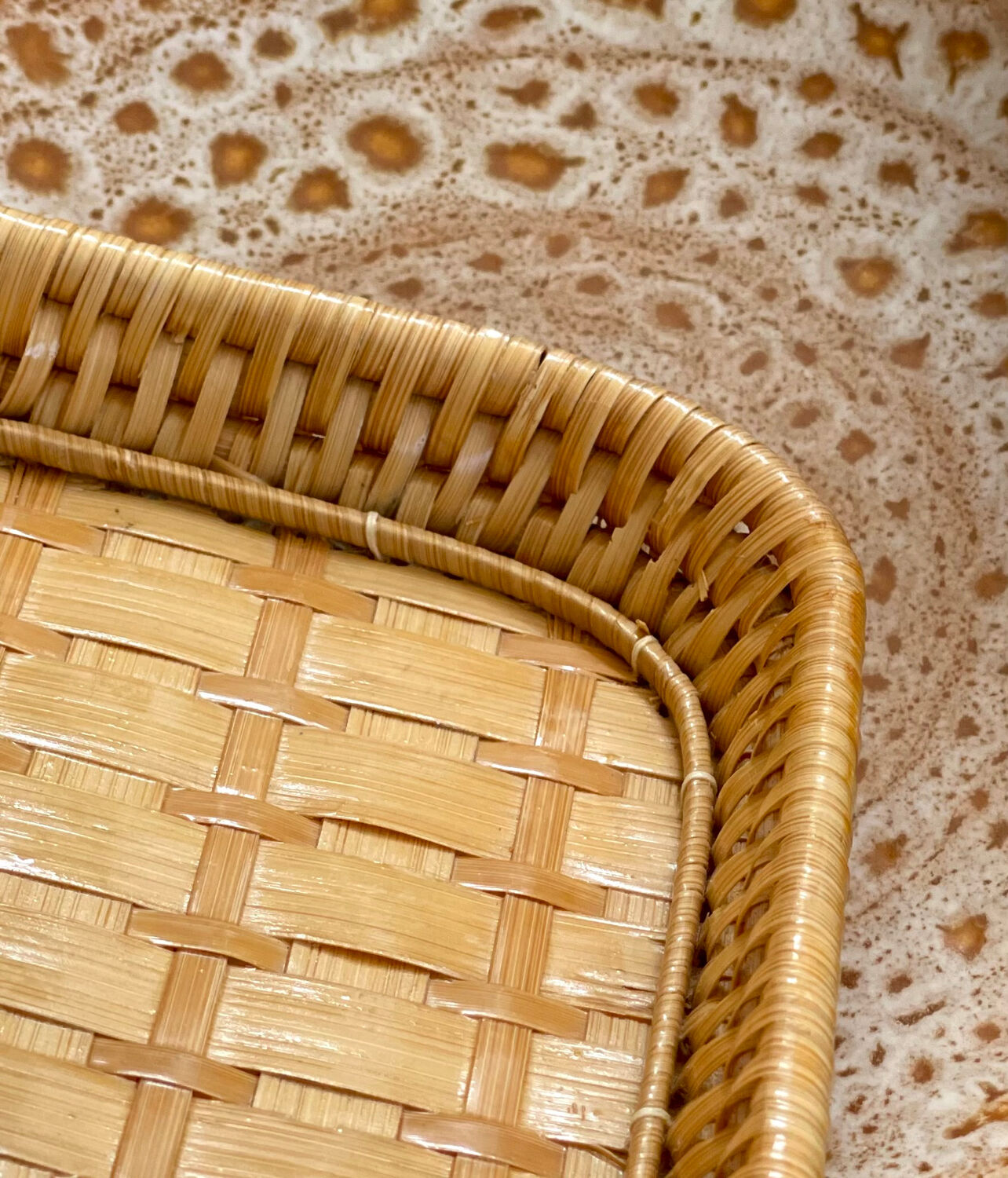 Vintage rattan tray