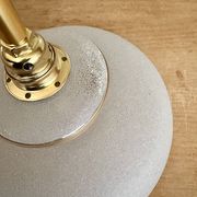 Vintage elbow wall lamp with white and gold granite glass shade