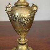 Pair of candle holders in gilded bronze nineteenth century