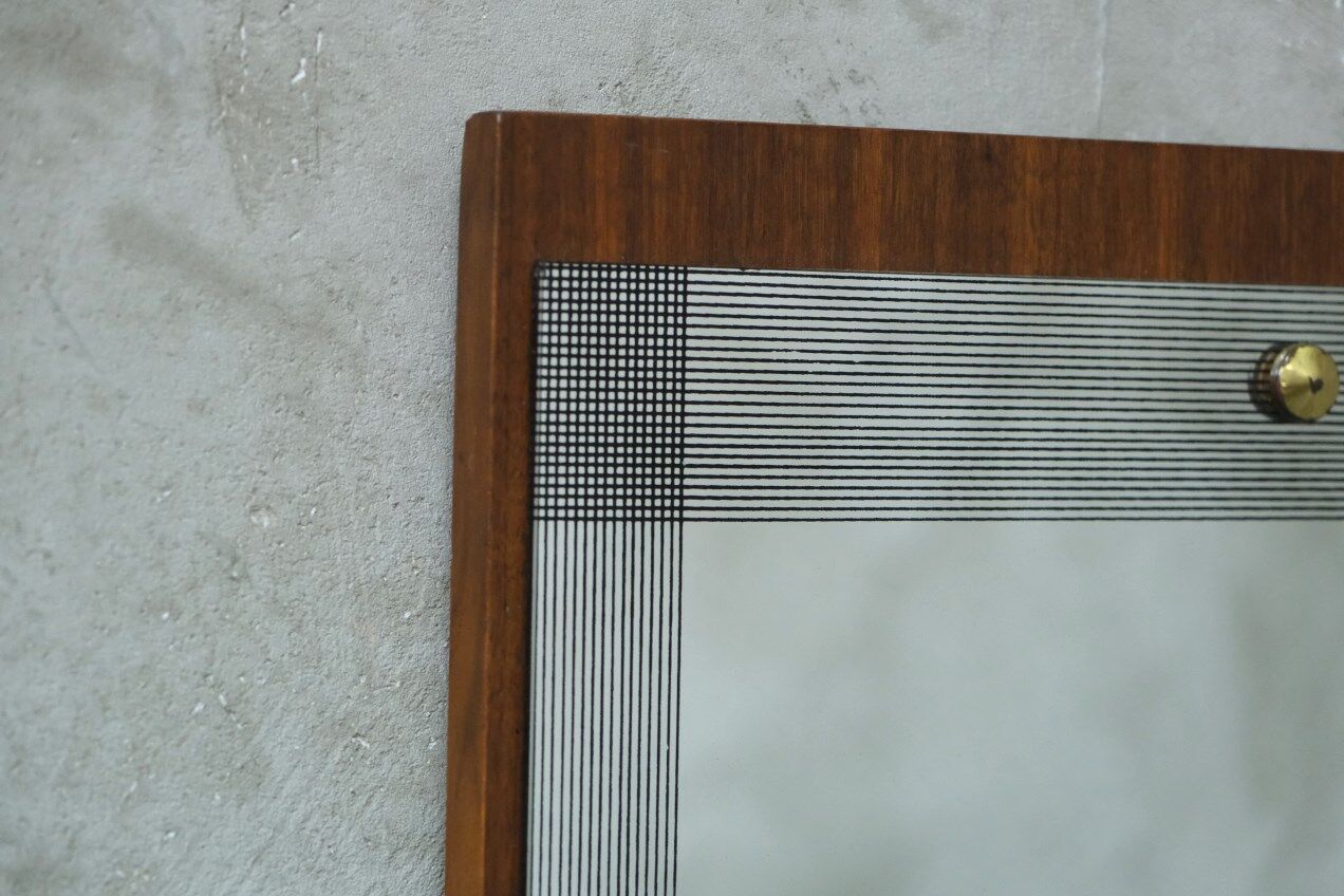Pop Art Walnut Wall Mirror, 1960s