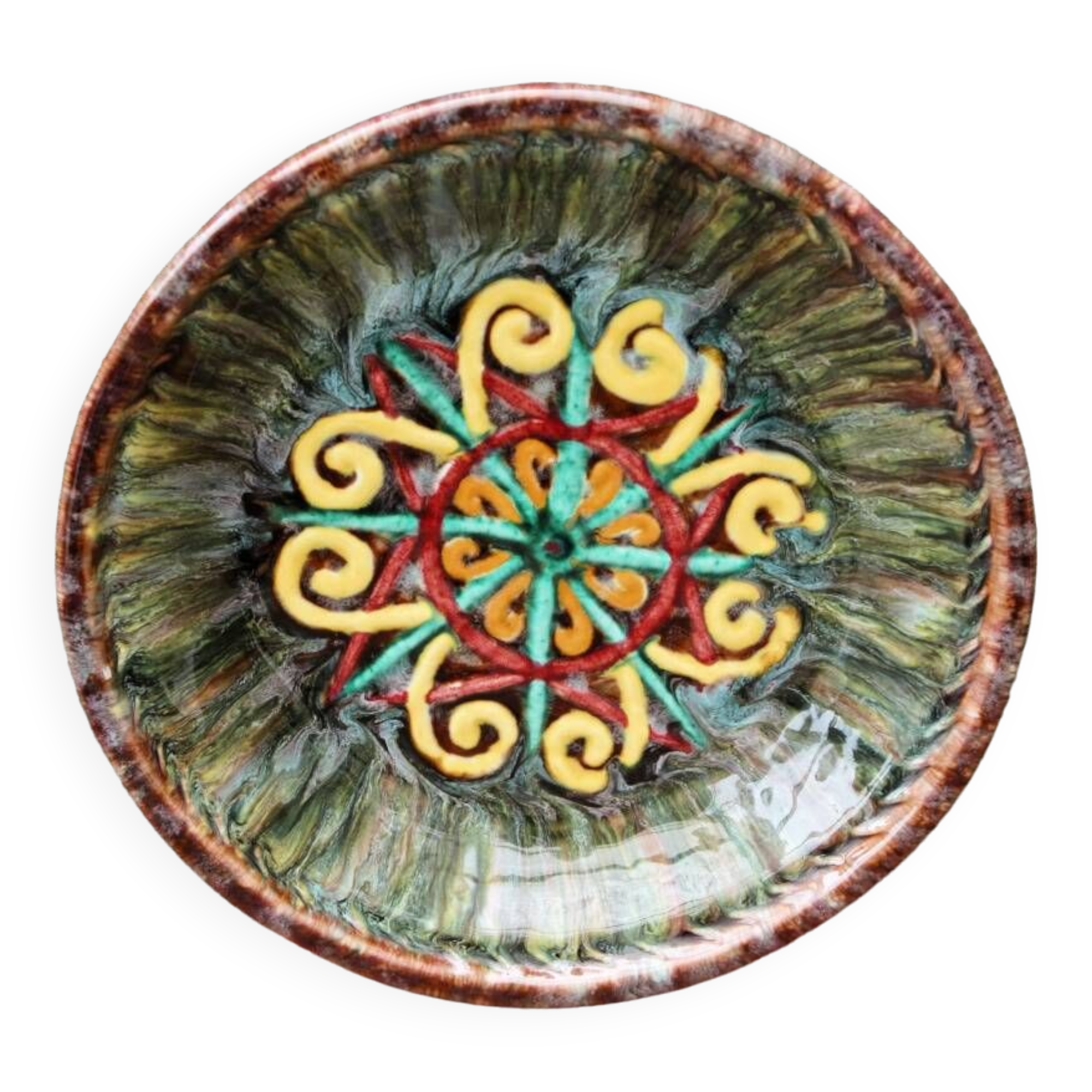 Quimper earthenware dish, HB, signed René Quillivic