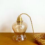Tulip walking lamp in amber glass