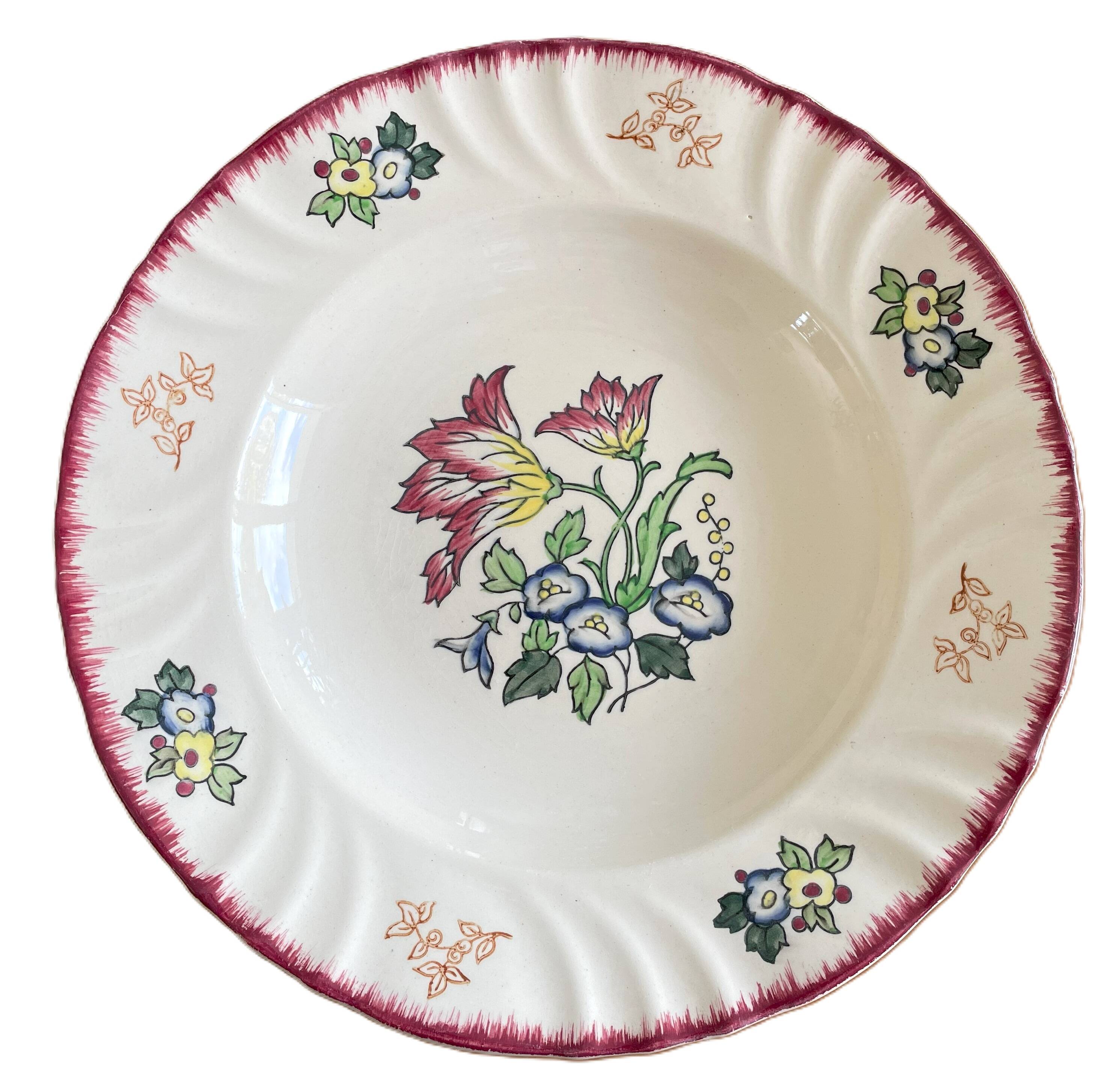 Old earthenware salad bowl from LONGWY