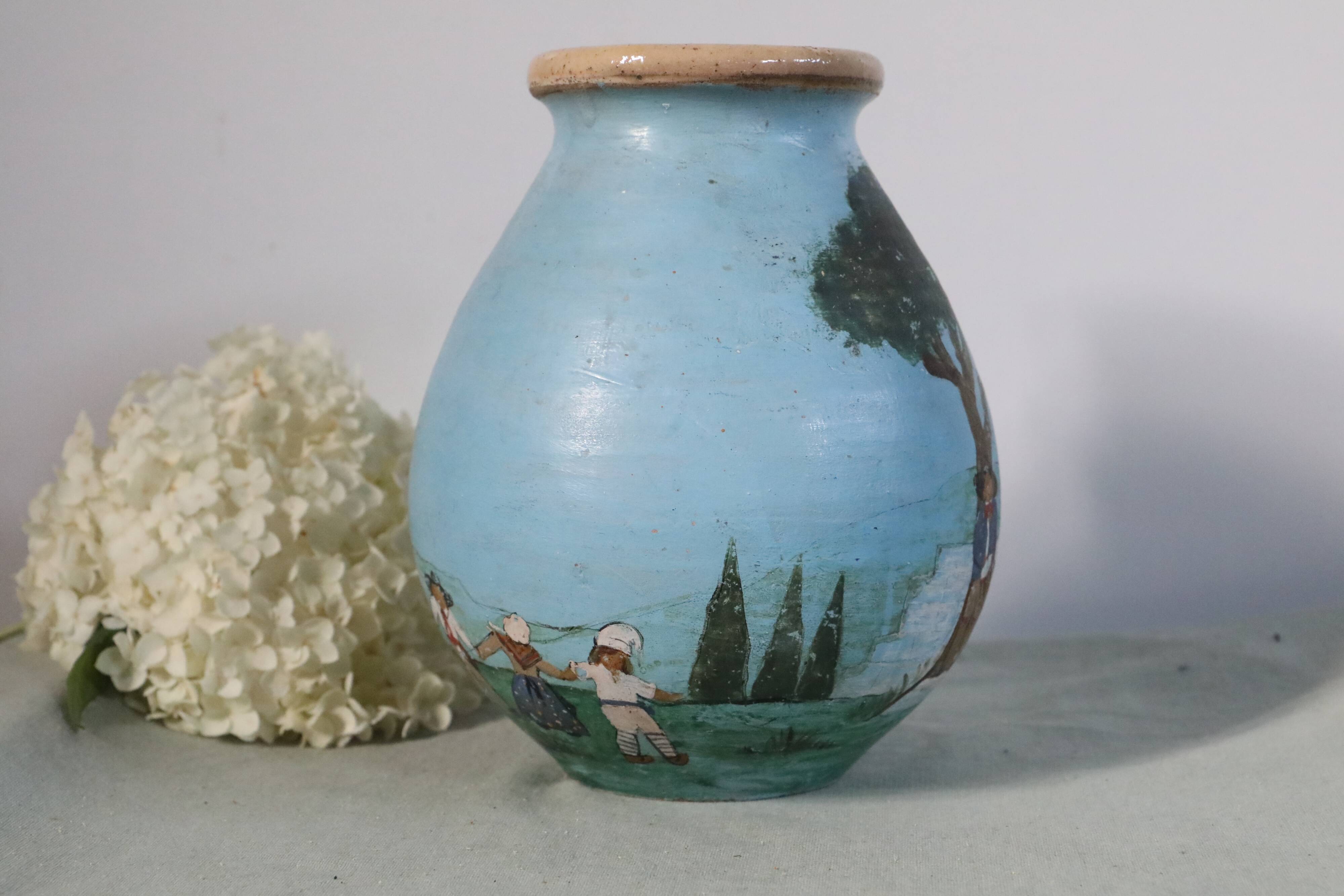 Vase, hand-painted, vintage