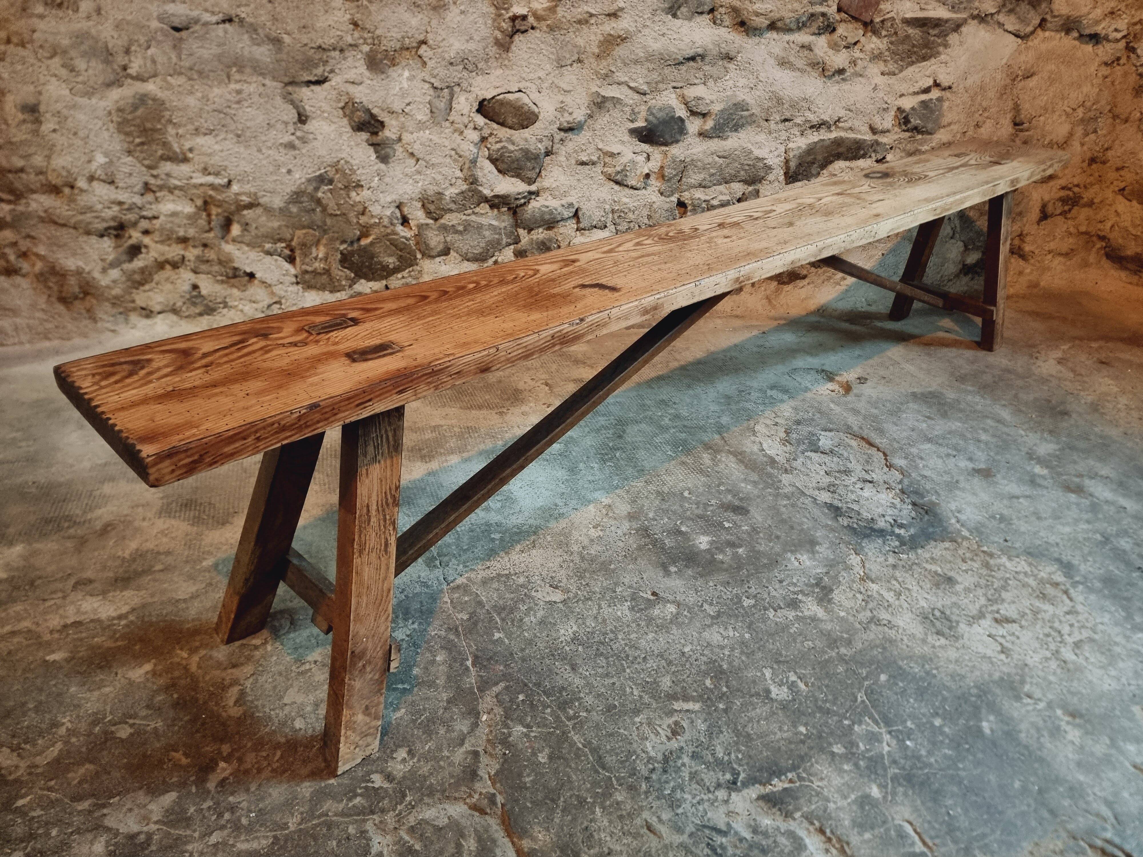 Banc Ancien Rustique en Bois | Style Ferme & Campagne