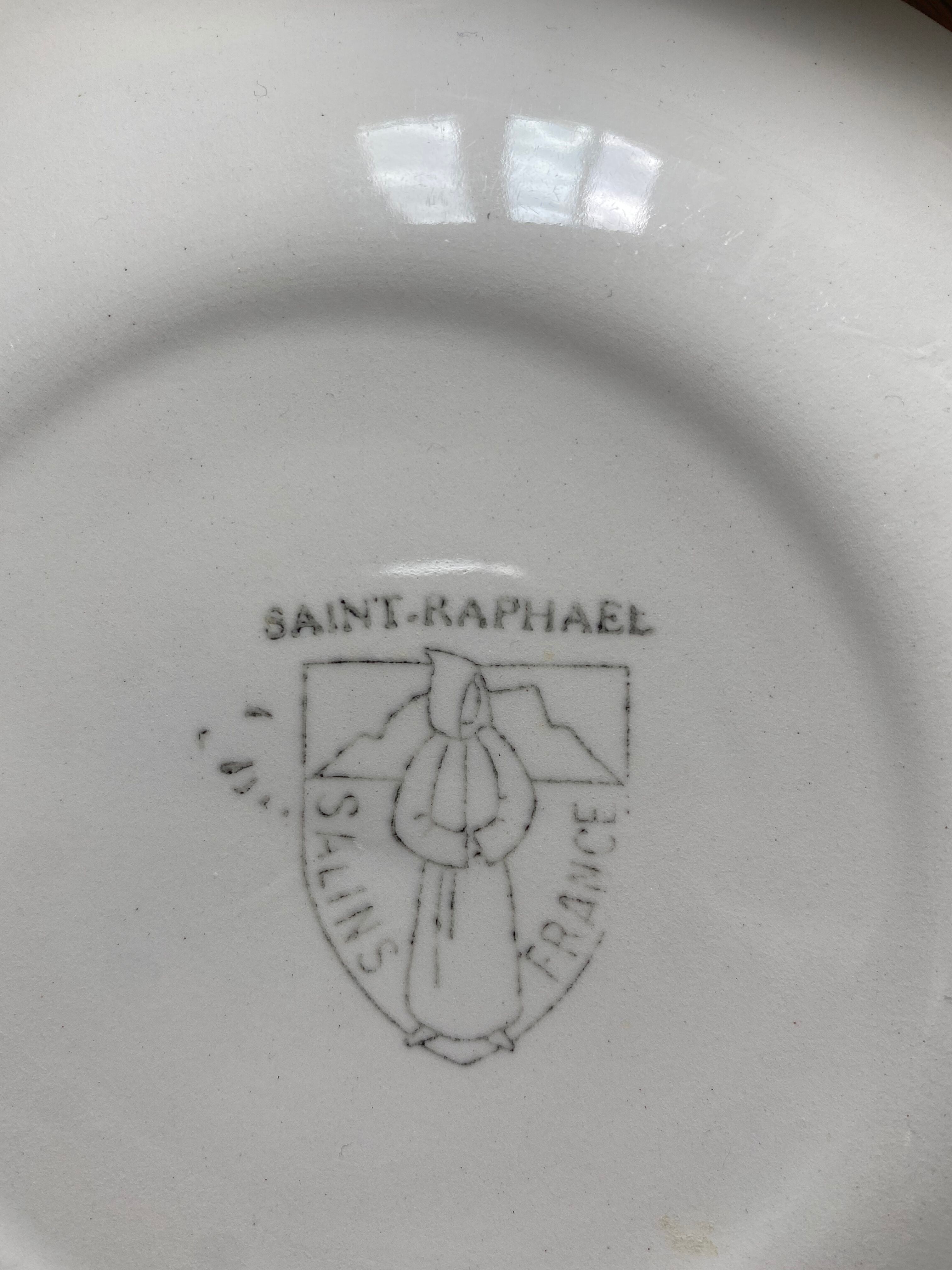 6 plates with starter or dessert Salins model Saint Raphaël yellow