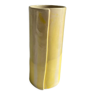 Yellow stoneware vase