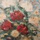 Tableau Huile sur toile Bouquets de roses Fleurs tulipes signé Hire