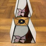 Paire appliques vitrail Art Deco