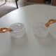 Individual ashtray in molded glass and gold aluminum