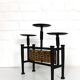 Wrought iron and rattan candle holder