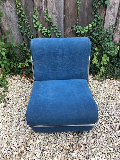 Fauteuil et ottoman années 80