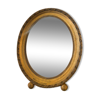 Miroir à poser en bois et stuck doré, inspiration Napoléon III
