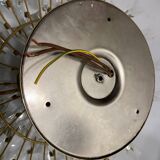 Grand plafonnier en laiton et cristal par Stilkronen Italie années 1970