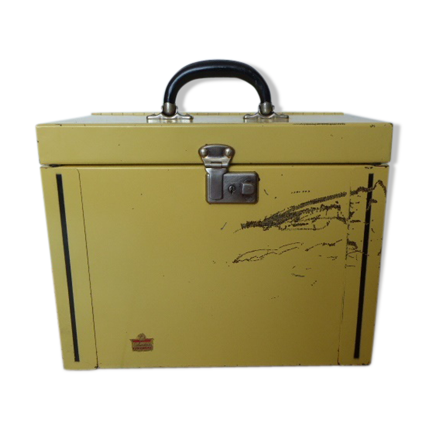 COLUMBIA - suitcase vintage 50/60s yellow metal Binder