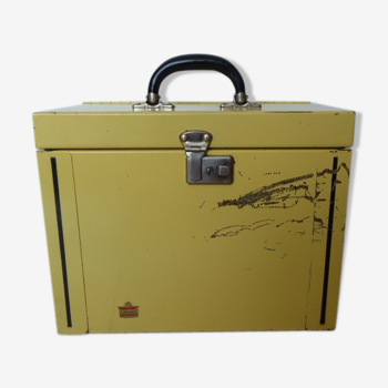 COLUMBIA - suitcase vintage 50/60s yellow metal Binder