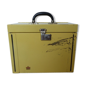 Boîte métal jaune indus à dossiers suspendus Columbia ca 1950/60