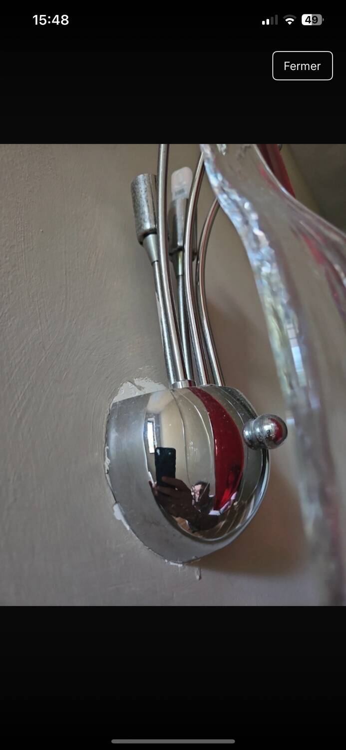 Pair of two-tone Murano wall lights, year 2000