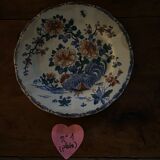 Set of 9 plates (hollow and flat) GIEN - Rooster and peonies - Late nineteenth / early twentieth century
