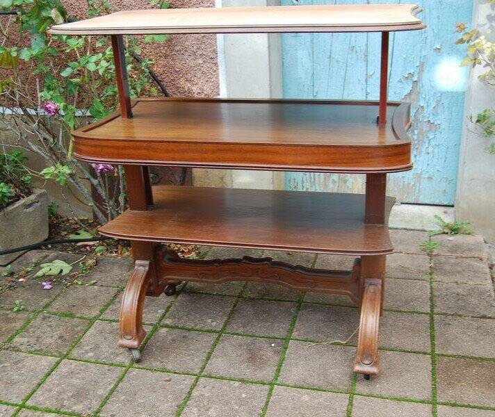 Art Nouveau mahogany serving trolley from the 1900s