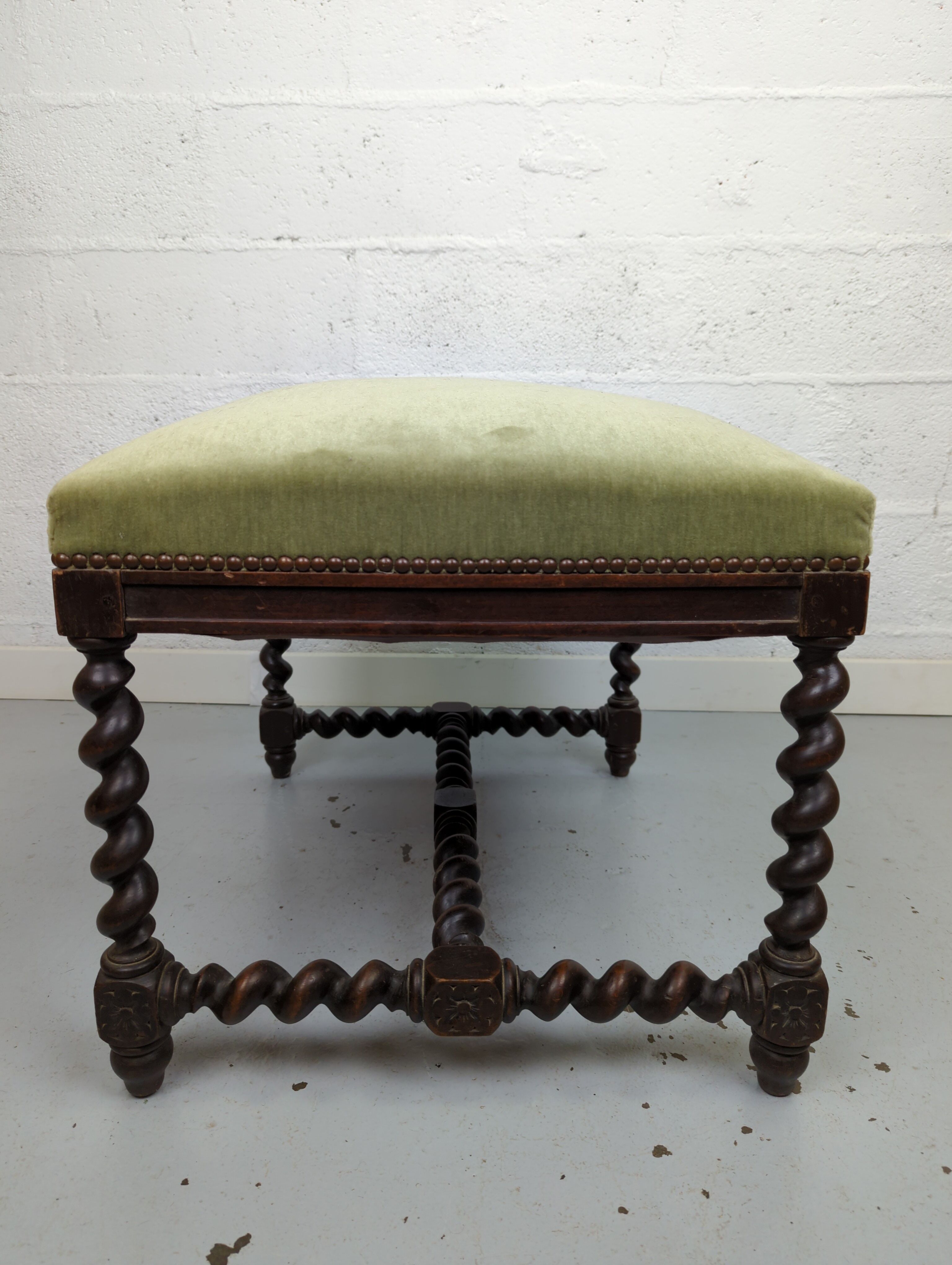 Old bench twisted wood stool