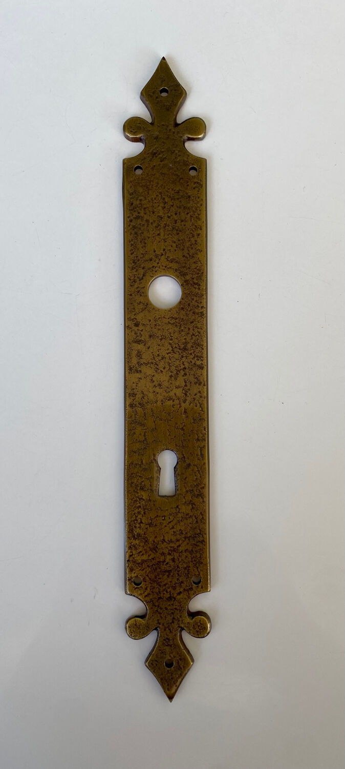 Brass door handles and plates