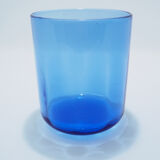 Set pichet et tasse en verre bleu scandinave