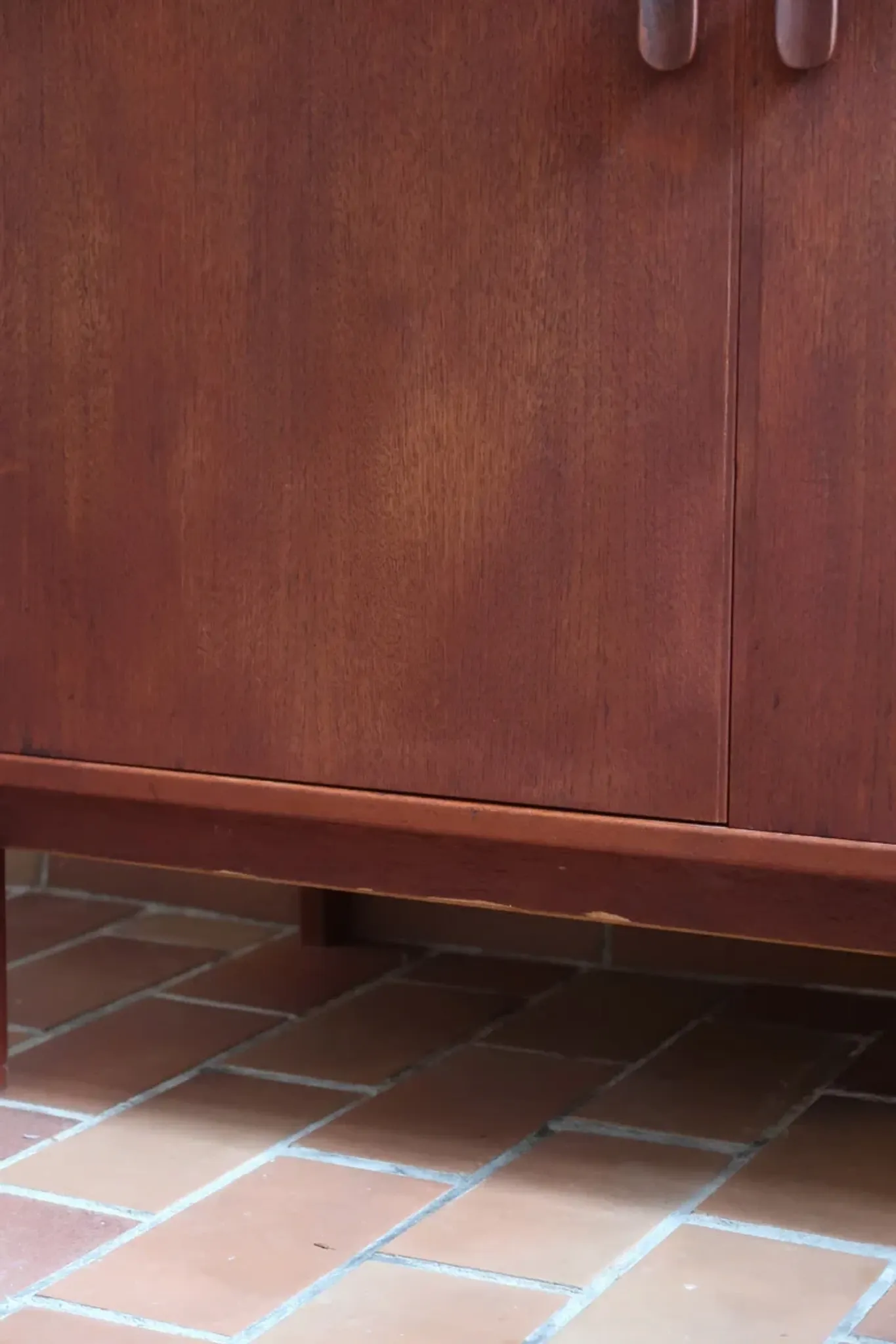 Small Ulferts teak sideboard from the 1960s with integrated handles.
